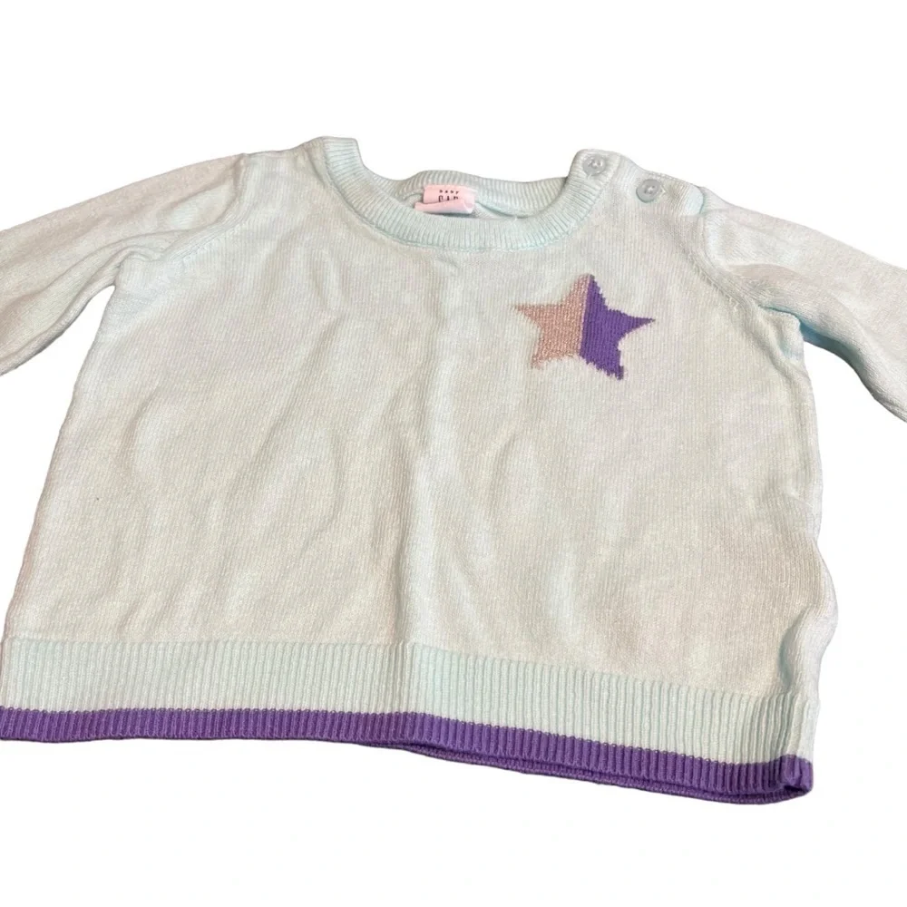 Baby gap Star knitted sweater ice blue 6-12 months